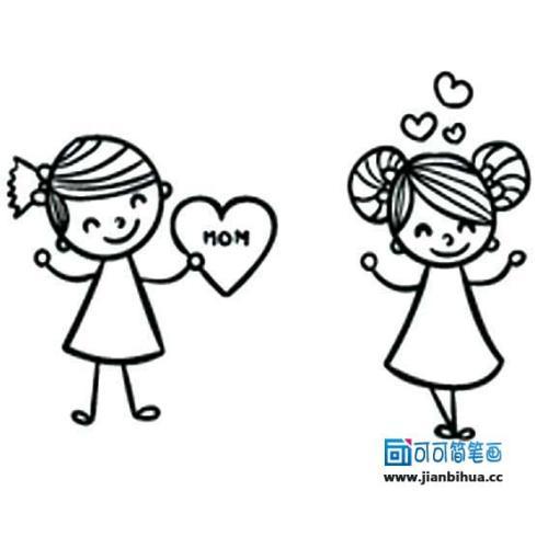 儿童人物妈妈简笔画