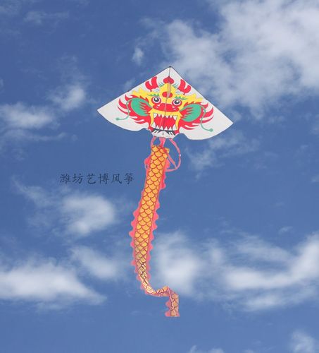 新款潍坊立体筒子尾巴中国龙长龙风筝大型成人儿童龙头蜈蚣好飞