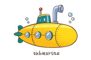 潜水艇简笔画步骤图