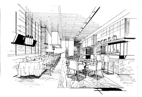 临摹室内线稿_线稿_临摹_上色_河南工学院自由行热门攻略_考研_环艺