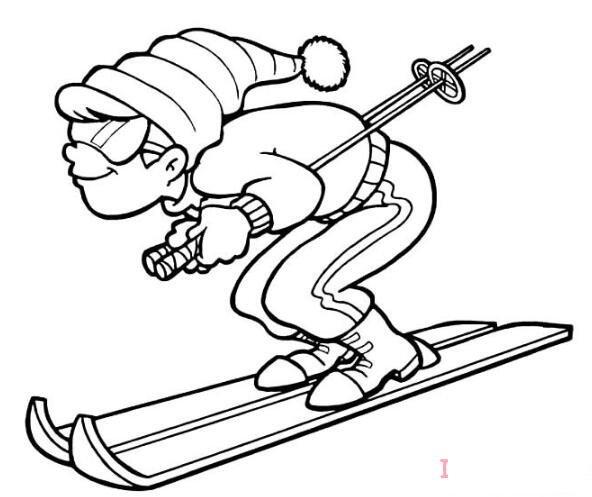 滑雪运动员简笔画的画法教程简单好看