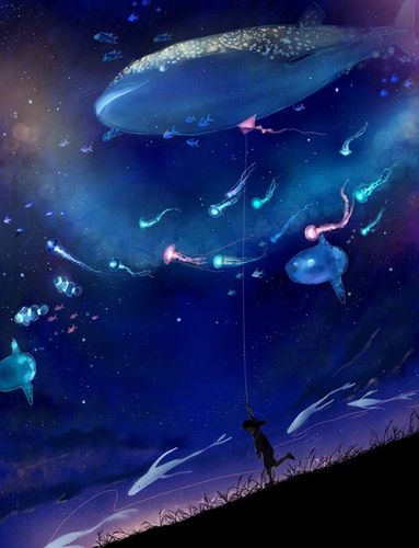 最爱的鲸鱼梦!无比浪漫的星空,晶莹的蓝