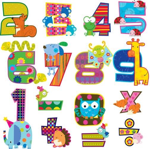 f06/473幼儿园可爱卡通数字海报电子元件`素材贴纸