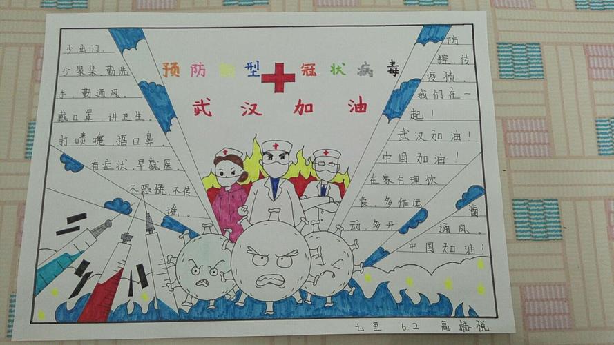 七里中心校"抗疫防疫 珍爱生命"手抄报宣传展示活动