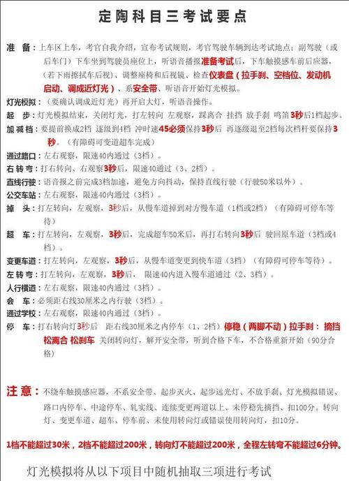 定陶科目三路线图