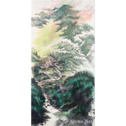 《云雾朦朦》  顾大明 252×125cm