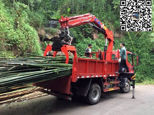 拉毛竹子专用随车吊带抓木机自卸功能多少钱?随车吊厂家推荐