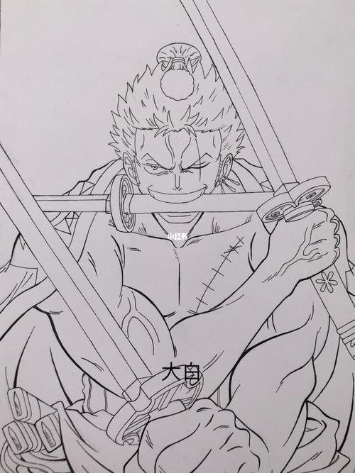 和之国索隆_海贼王_手绘_马克笔_海贼王手绘_人文_绘画