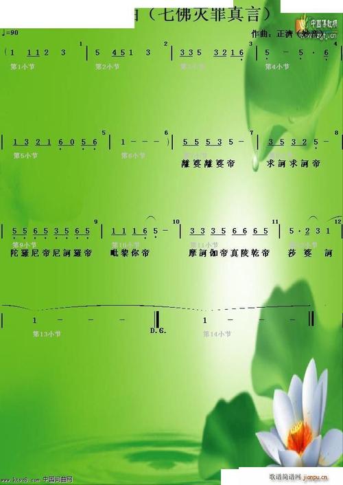 六字歌谱 > 七佛灭罪真言 艺术家/歌手/词曲:  正济    正济 经咒