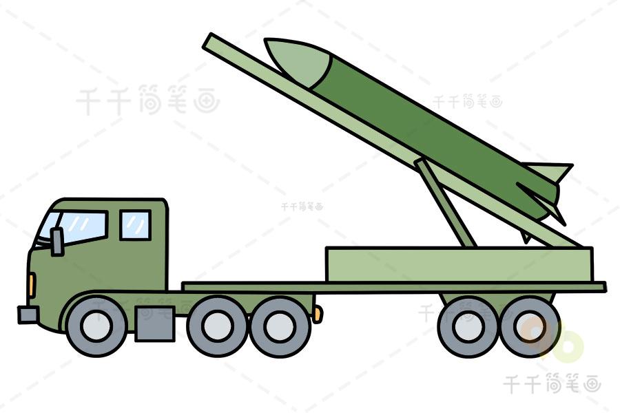 导弹车简笔画教程