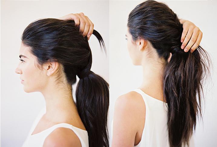 step7:取出刘海固定在头顶.