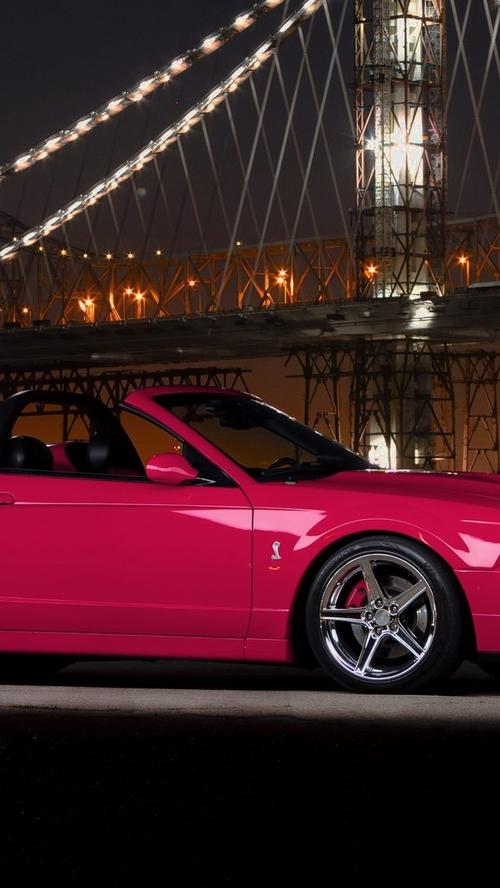 福特野马眼镜蛇跑车夜晚高清壁纸_[640x1136]尺寸分辨率