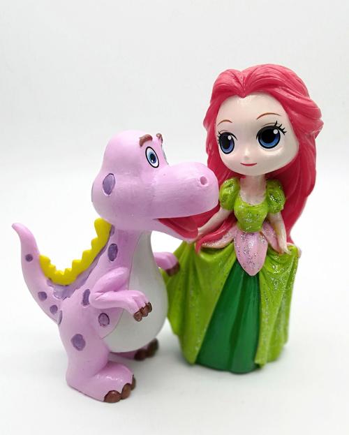 儿童涂色摔不坏石膏树脂公主恐龙搪胶手工diy白胚涂鸦画彩绘玩具