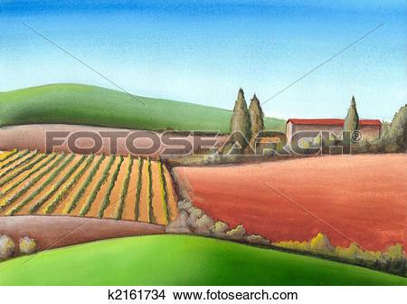 绘画/画画 - 意大利语, 农田 k2161734 - 搜寻美工插图,墙面海报和