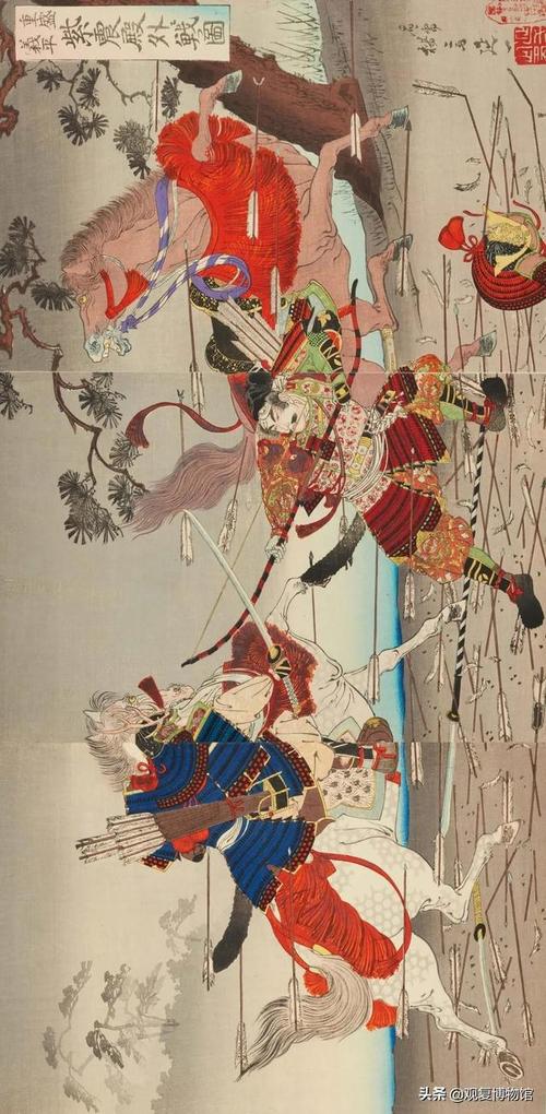 平重盛破门而入,到庭院的椋树下,与源义平在紫宸殿前的樱橘树下绕着