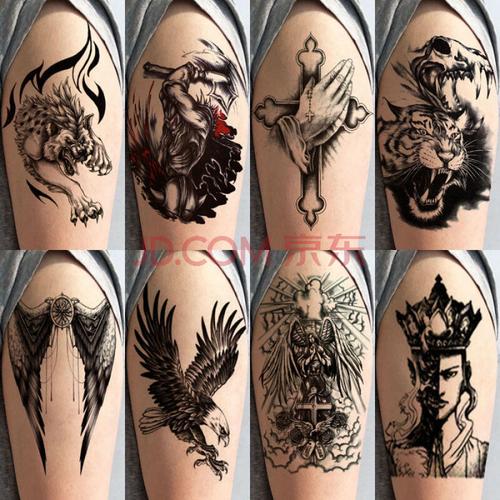 麒麟臂纹身 半臂纹身贴防水男图腾持仿真久逼真花臂小