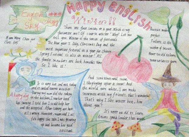 英语手抄报内容,快乐英语 科目手抄报