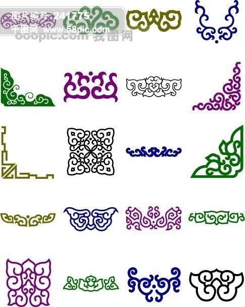 中国古典元素 图案 图纹 线条 图标 花纹 底纹 拿来大师之古建瑰宝