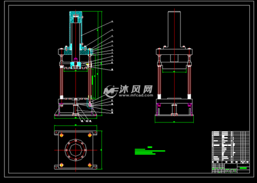 yf32-400四柱液压机设计 - 模具相关设备图纸 - 沐风网