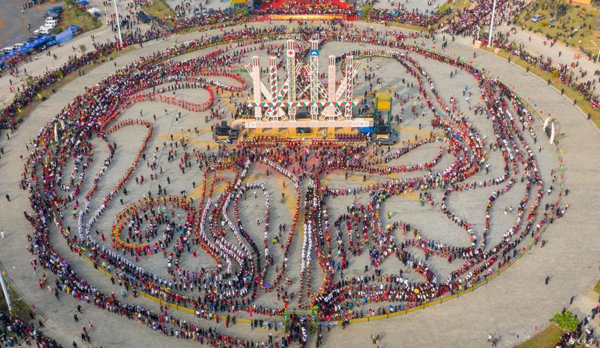 2019年芒市地区景颇族目瑙纵歌节"航拍"震撼