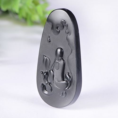 【悟道】河南省玉石雕刻大师王哲作品 和田玉墨玉挂件