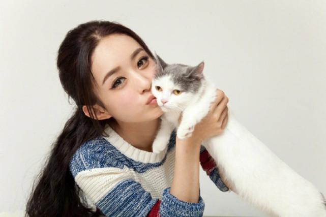 赵丽颖新闻180623软萌爆表赵丽颖与喵星人同框嘟嘴求亲亲