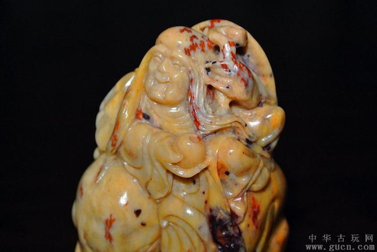 国石精品寿山旗降石《骑象罗汉》大印章