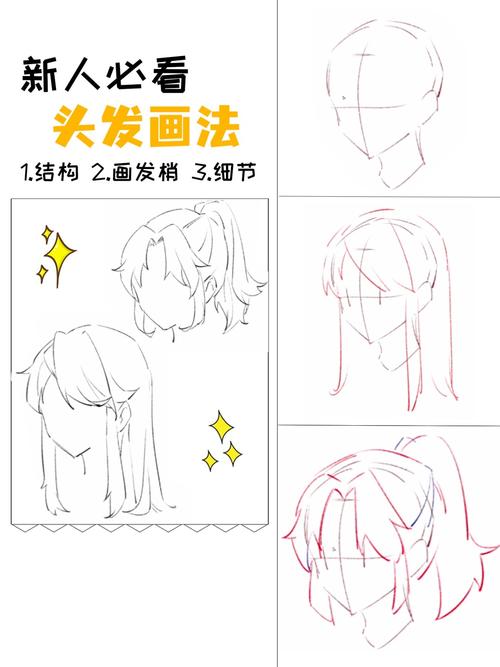 二次元女生头发简单画法小教程_教程_动漫_广州攻略_板绘_绘画_素材