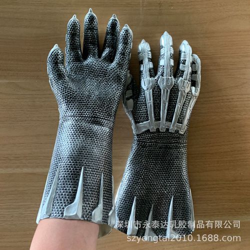黑豹爪子手套 乳胶黑豹面具 cosplay周边灭霸战争电影道具乳胶手