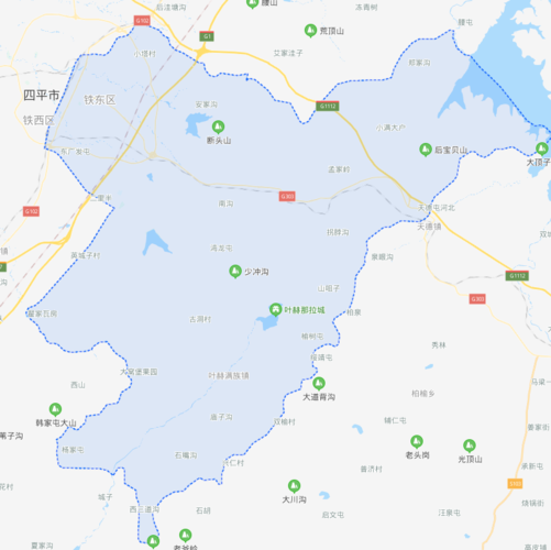 西丰县,北连四平市梨树县,东邻吉林省辽源市,西与四平市铁西区隔长大