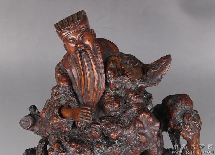 清代根雕道士人物摆件