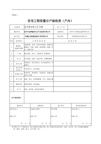 新版分户验收记录表格模板