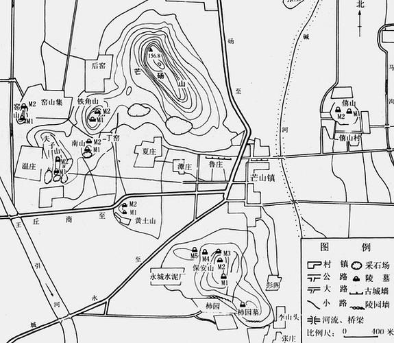 芒砀山西汉梁王陵墓分布图