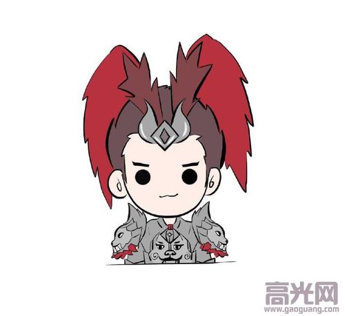 王者荣耀简笔画q版,战士吕布简笔画教程