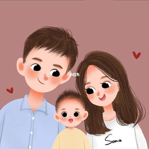 手绘头像‖一家三口头像_头像_手绘_约稿_手绘头像约稿_素材_头像