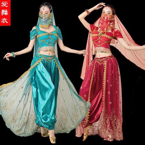 西域舞姬新款印度舞蹈服装女肚皮舞服饰古装异域风情宝莱坞演出服