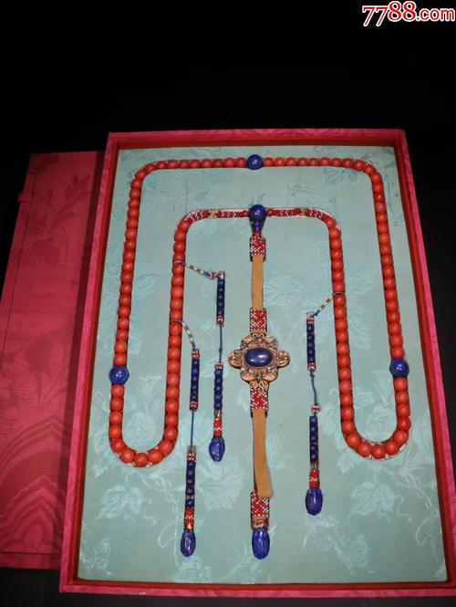 清老南红朝珠一挂