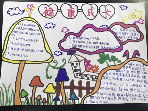 心如花木,向阳生长——西胡垌小学心理健康手抄报制作