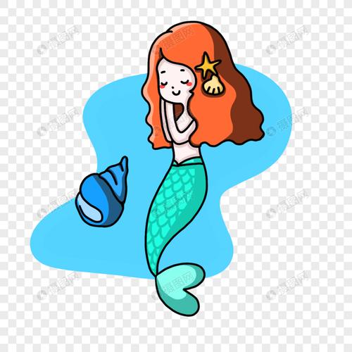 卡通美人鱼睡觉