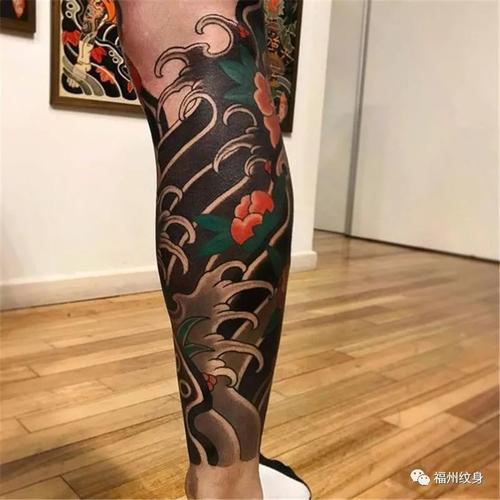 腿部纹身图案,花腿?