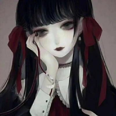 暗黑女生头像动漫图片