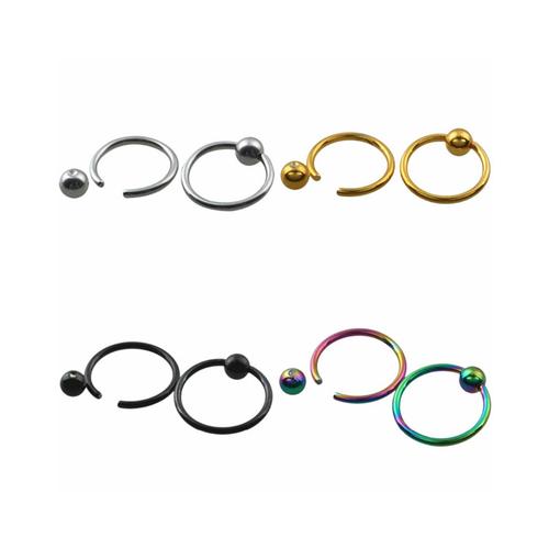 不锈钢cbr人体穿刺耳环唇环鼻饰乳环阴环夹球圈流行饰品卡球环
