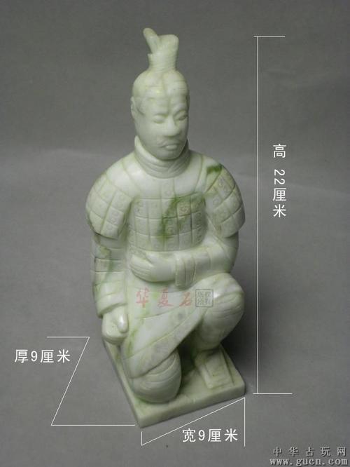 蓝田玉兵马俑摆件(成色好,工艺精)
