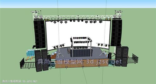 大型室外舞台场景071su模型