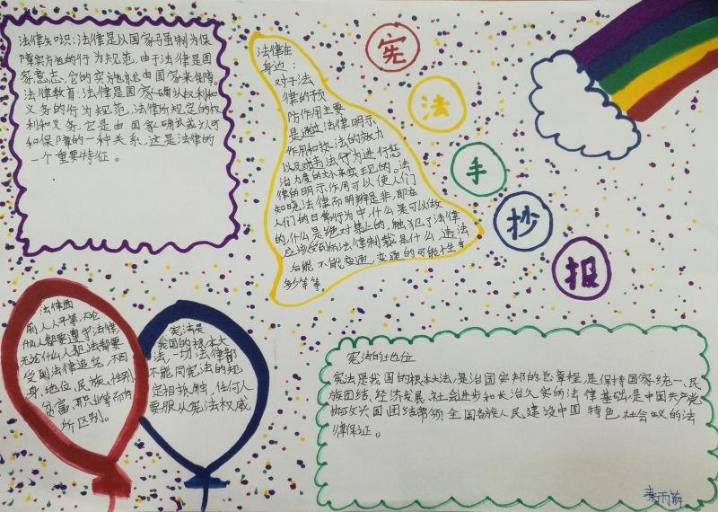 漂亮的宪法手抄报图片大全宪法在我心中