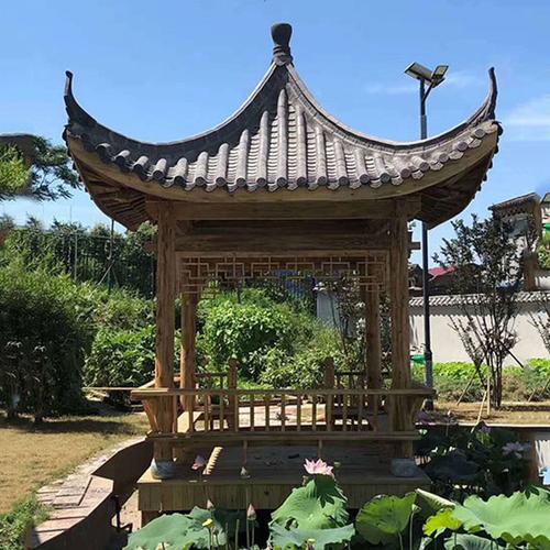 技佳古建凉亭户外庭院花园景观亭四角亭仿古长廊防腐实木六角亭子