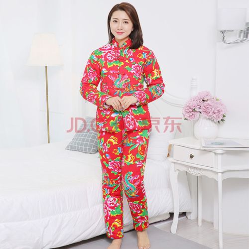 棉衣女装冬季纯棉棉花棉袄棉裤套装成手工加厚修身棉服外套新娘 红色