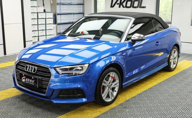 奥迪a3 个性敞篷版 天际蓝非常好看的车漆,必须保护