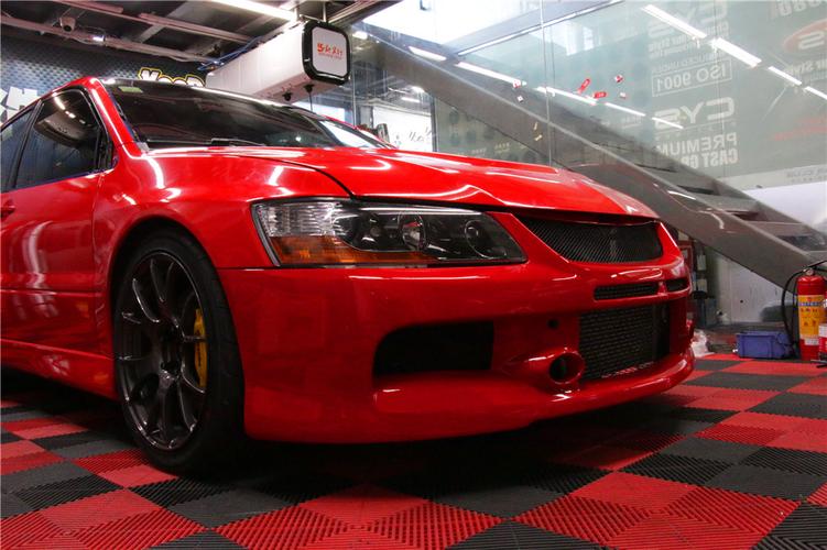 日本性能车的翘楚三菱evo进化改装车身改色贴膜cys高亮红图鉴