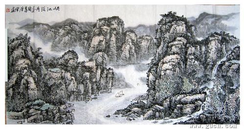 安徽著名山水画家唐伟山水画精品